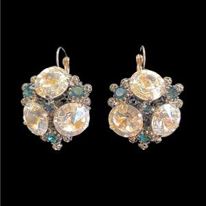 Italian Swarovski Sapphire Crystal Earrings Made in Florence